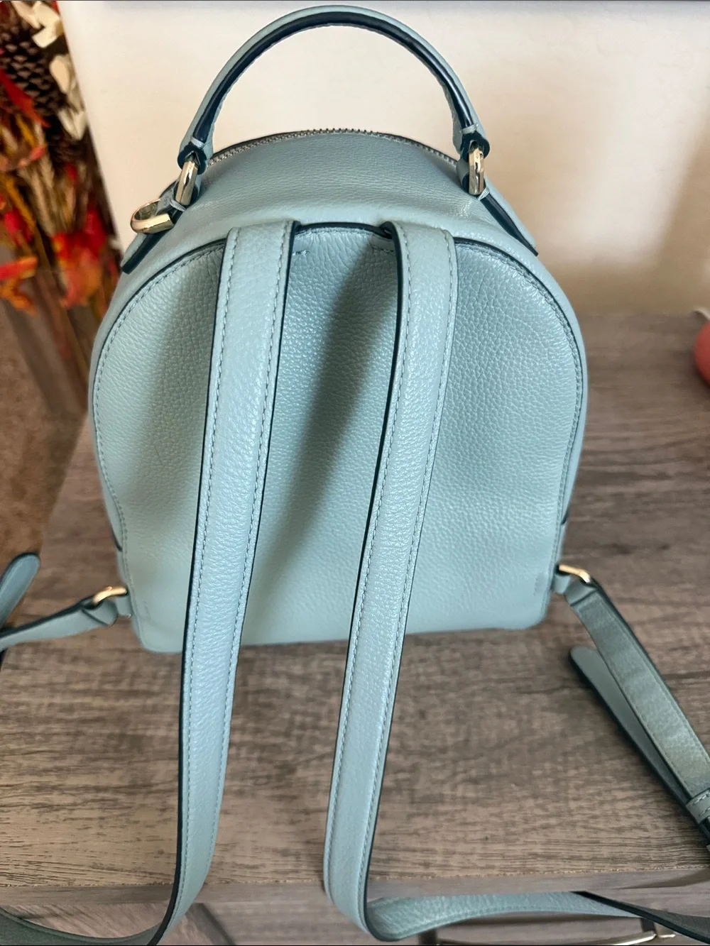 kate spade Light Blue Pebbled Leather Mini Backpack